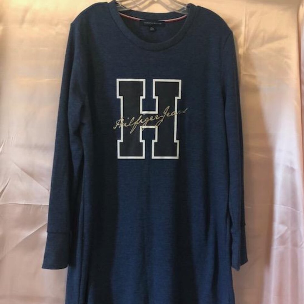 Tommy Hilfiger Women's Long Sleeve Shirtdress Tunic US Size XL, Pre-Owned, Blue